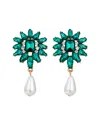 Eye Candy La Green Leaf Cz Crystal Dangle Earring