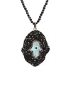 Eye Candy La Guidance Shell Evil Eye Stone And Hematite Necklace
