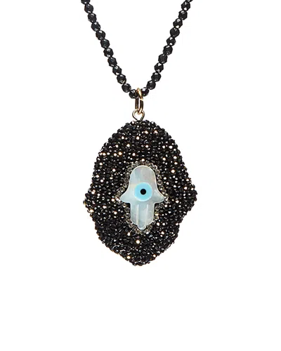 Eye Candy La Guidance Shell Evil Eye Stone And Hematite Necklace