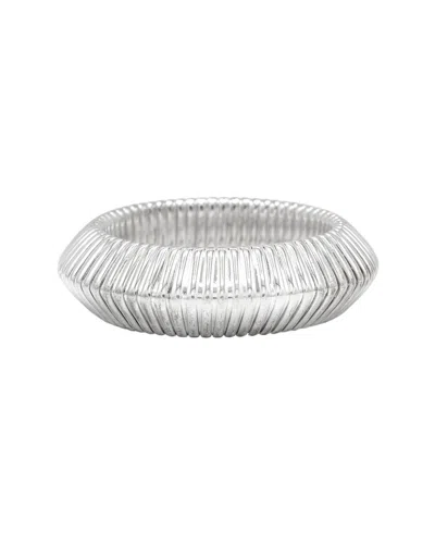 Eye Candy La Haley Mesh Bangle Bracelet In Silver