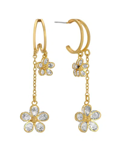 Eye Candy La Hampton Drop Cz Stretch Bracelet In Gold