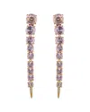 Eye Candy La Harper Green Drop Cz Drop Earrings In Pink