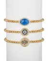 Eye Candy La Harper Titanium Cz 3pc Hamsa Stretch Bracelet Set