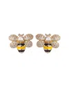Eye Candy La Honeybee Cz Crystal Stud Earrings No In Gold