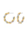 Eye Candy La Women's Luxe Ellie Two Tone Wire Half Hoop Earrings