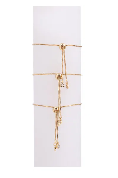 Eye Candy La Infinity, Cross & Eye Bracelet Set In Gold