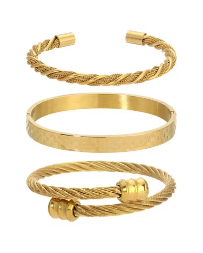 Eye Candy La James 3pc Stackable Bracelet Set In Gold