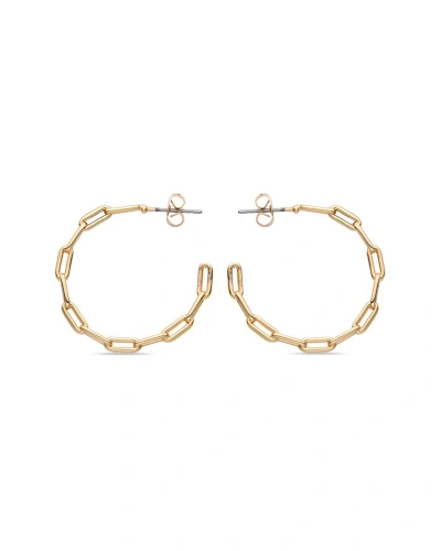 Eye Candy La Jeanne Chain Link Loop Earrings In White