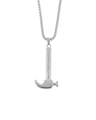 Eye Candy La Johnny Hammmer Titanium Pendant Drop Necklace In Metallic