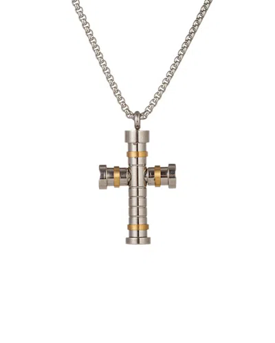 Eye Candy La Jordan Cross Pendant Drop Bracelet In Metallic