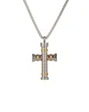 Eye Candy La Jordan Cross Pendant Drop Bracelet In Metallic