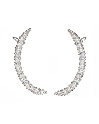 Eye Candy La Julia Cz Cuff Earrings In Multi