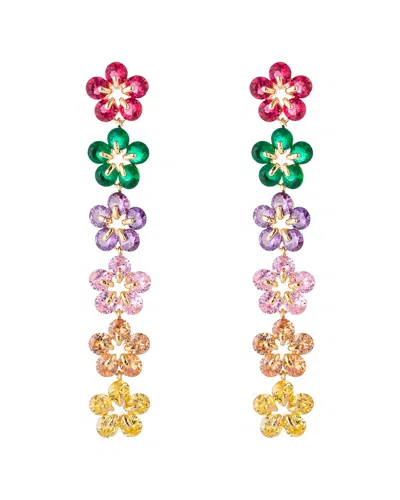 Eye Candy La Julia Star Multi Color Cz Crystal Drop Earrings