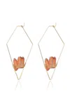 Eye Candy La Luxe Collection Druzy Quartz Drop Earrings In Gold