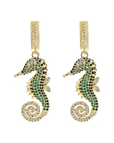 Eye Candy La Seahorse Earrings In Green