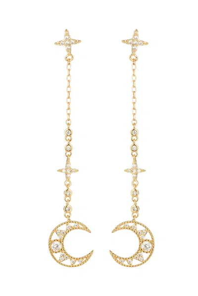 Eye Candy La Laika Crescent Moon Earring In Multi