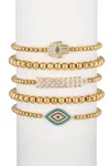 Eye Candy La Miley Titanium Cz 5pc Stretch Bracelet Set In Silver