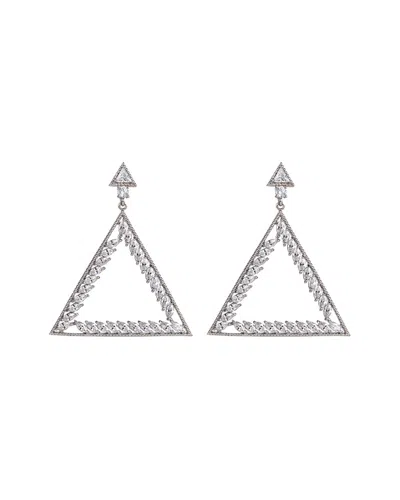 Eye Candy La Leah Cz Crystal Triangle Earring In Silver