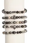 Eye Candy La Leo Agate Bracelet In Black