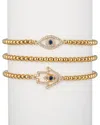 Eye Candy La Lexy Titanium Cz 3pc Hamsa Stretch Bracelet Set