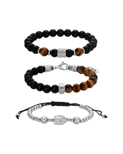 Eye Candy La Liam 3pc Stackable Bracelet Set In Multi