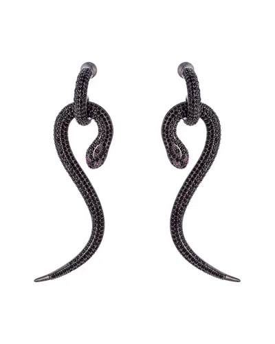 Eye Candy La Lilly Black Snake Cz Crystal Drop Earrings