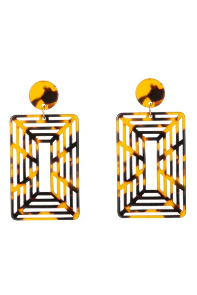 Eye Candy La Lilou Acrylic Drop Earring In Brown