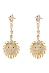 Eye Candy La Lion Earrings In Silver