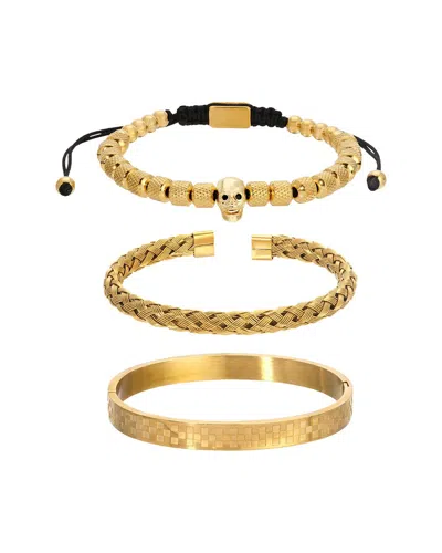 EYE CANDY LA EYE CANDY LA LUCAS SKULL 3PC STACKABLE BRACELET SET