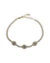 Eye Candy La Luxe 18k Plated Cz Triple Eye Bracelet