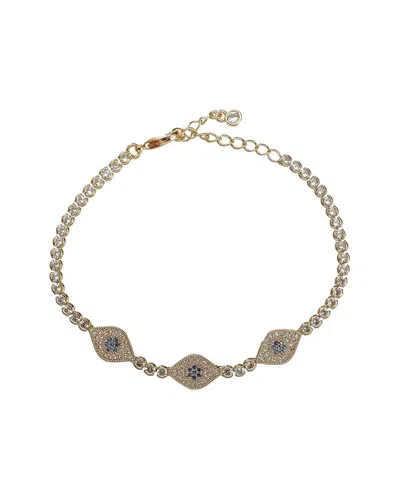 Eye Candy La Luxe 18k Plated Cz Triple Eye Bracelet