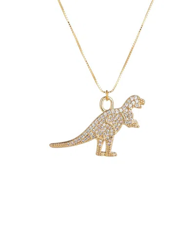Eye Candy La Luxe 18k Vermeil Cz T-rex Necklace
