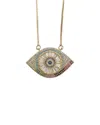 Eye Candy La Luxe Collection 14k Plated & Silver Cz Evil Eye Necklace