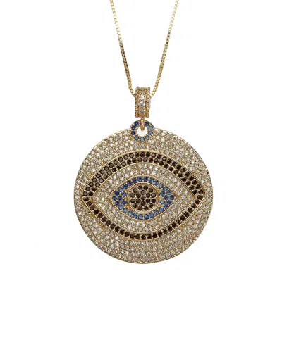 Eye Candy La Women's Luxe 14k Goldplated Sterling Silver & Crystal Evil Eye Pendant Necklace