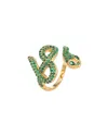 Eye Candy La Luxe Collection 14k Plated Cz Adjustable Ring
