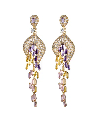 Eye Candy La Luxe Collection 14k Plated Cz Elsa Drop Earrings In Gold