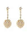Eye Candy La Luxe Collection 14k Plated Cz Leo Drop Earrings