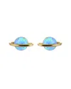 Eye Candy La Luxe Collection 14k Plated Opal Saturn Earrings