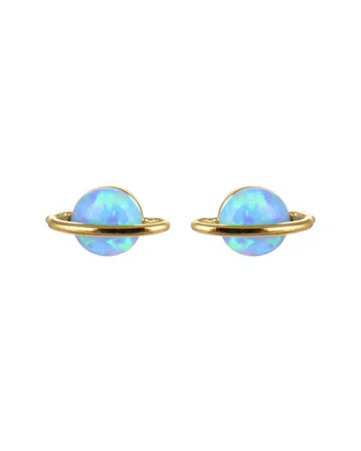 Eye Candy La Luxe Collection 14k Plated Opal Saturn Earrings
