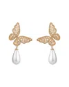 Eye Candy La Luxe Collection 18k Plated Cz Butterfly Earrings