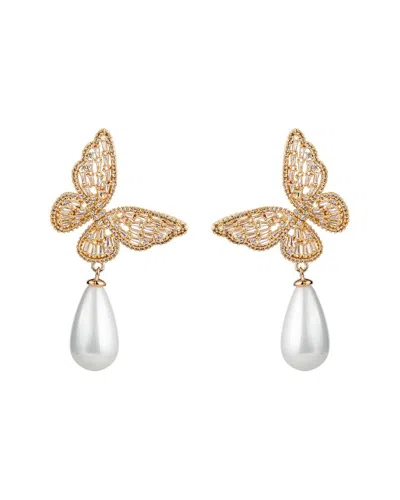 Eye Candy La Luxe Collection 18k Plated Cz Butterfly Earrings