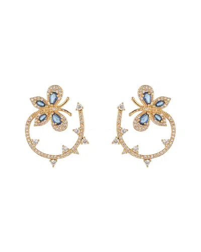Eye Candy La Luxe Collection 18k Plated Cz Butterfly Earrings In Gold
