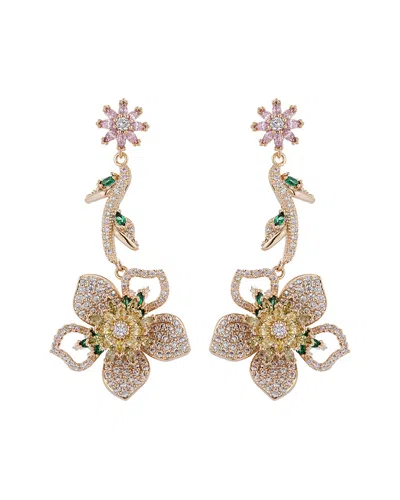 Eye Candy La Luxe Collection 18k Plated Cz Drop Earrings