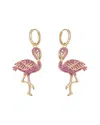 Eye Candy La Luxe Collection 18k Plated Cz Flamingo Huggie Earrings