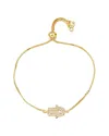 Eye Candy La Luxe Collection 18k Plated Cz Hamsa Bracelet