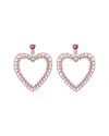 Eye Candy La Luxe Collection 18k Plated Cz Heart Drop Earrings