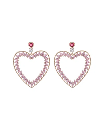Eye Candy La Luxe Collection 18k Plated Cz Heart Drop Earrings