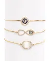 Eye Candy La Luxe Collection 18k Plated Cz Infinity Adjustable Chain Bracelet Set