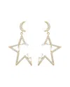 Eye Candy La Luxe Collection 18k Plated Cz Moon & Star Earrings