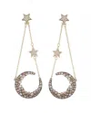 Eye Candy La Luxe Collection 18k Plated Cz Moon Earrings